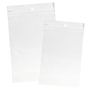 Sacchetti con chiusura ZIP con foro rotondo, plastica PE 