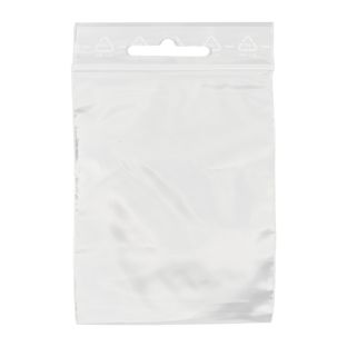 Sacchetti con chiusura ZIP con euro slot, plastica PE 115 x 155 mm | 50 µm
