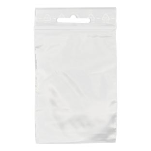 Sacchetti con chiusura ZIP con euro slot, plastica PE 220 x 310 mm | 90 µm