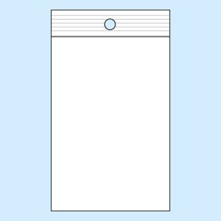 Sacchetti con chiusura ZIP con foro rotondo, plastica PE 80 x 120 mm