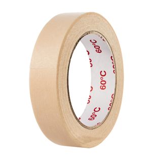 Nastro per mascheratura bianco, 25 mm, crespato piatto, resistente al calore fino a 60°C 