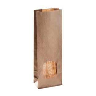 Sacchetti fondo quadro in carta con finestra 70 x 40 x 205 mm