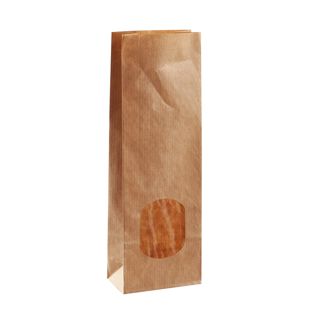 Sacchetti fondo quadro in carta con finestra 80 x 50 x 250 mm