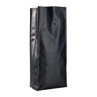 Sacchetti con soffietto e valvola di protezione dell'aroma, nero 380 x 130 mm 