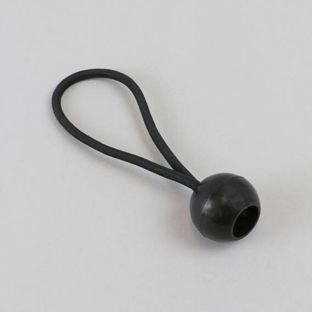 Corda elastica con sfera in plastica 120 mm | nero 