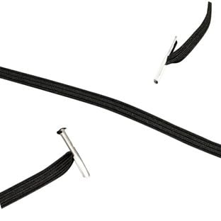 Cordino elastico piatto con 2 capicorda 