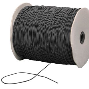 Cordino elastico in bobina, 2,2 mm nero 