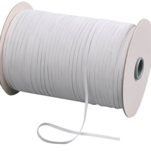 Cordino elastico piatto 6 mm bianco  | 130 m