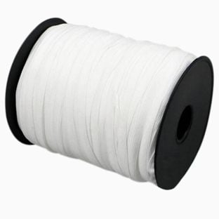 Cordino elastico in bobina, 6 mm, bianco, extra morbido (rotolo con 200 m) 