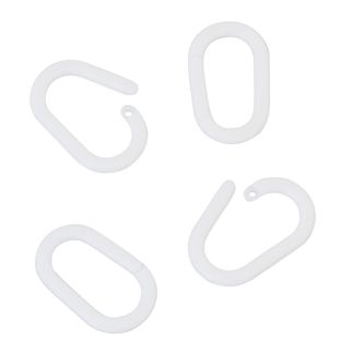 Anelli metallici ovali 22 mm, in plastica bianca 