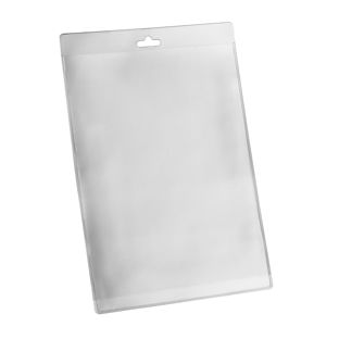 Buste porta badge A6, formato verticale, PVC morbido con euro slot 