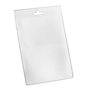 Buste porta badge A7, formato verticale, PVC morbido con euro slot 