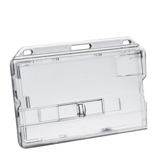 Buste porta badge, plastica dura con cursore 