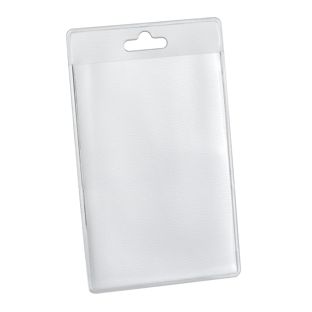 Buste porta badge, formato carta di credito, formato verticale, con euro slot 