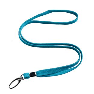 Lanyard, 10 mm di larghezza azzurro  | con clip moschettone 