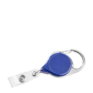 Porta badge a yoyo, di plastica, blu 