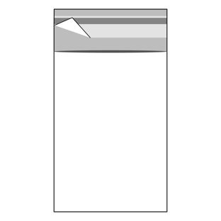 Buste con patella di chiusura, plastica OPP, trasparente 70 x 100 mm