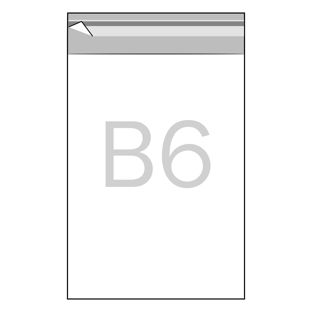 Buste con patella di chiusura, plastica OPP, trasparente 130 x 180 mm - B6