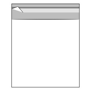 Buste con patella di chiusura, plastica OPP, trasparente 150 x 150 mm