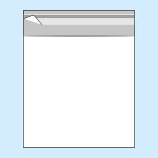 Buste con patella di chiusura, plastica OPP, trasparente 165 x 165 mm