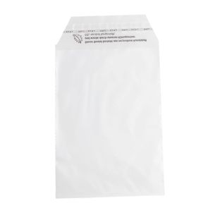 Buste con patella di chiusura, plastica PE, trasparente 119 x 162 mm - C6 - riciclata