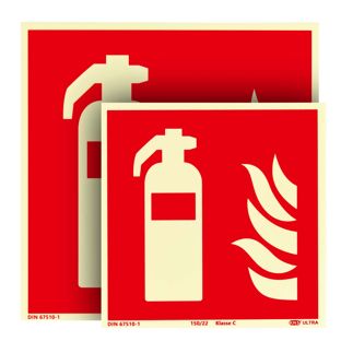 Cartello Estintore, fotoluminescente, plastica, ISO 7010 