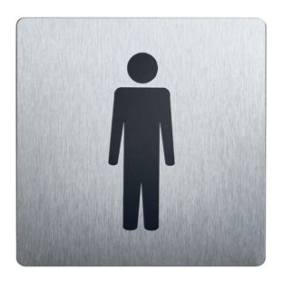 Cartello informativo, acciaio inox, 90 x 90 mm Uomini 