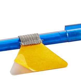 Portapenna con anello elastico, autoadesivo, per penne sottili grigio 