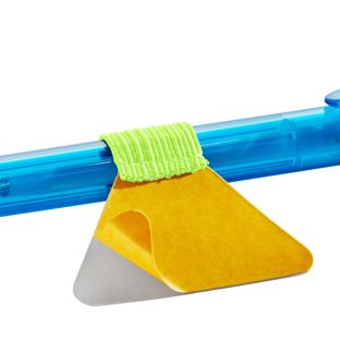 Portapenna con anello elastico, autoadesivo giallo neon 