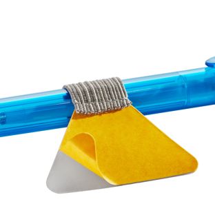 Portapenna con anello elastico, autoadesivo grigio 