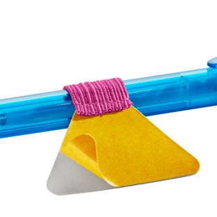 Portapenna con anello elastico, autoadesivo rosa 
