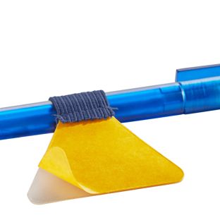 Portapenna con anello elastico, autoadesivo, per penne sottili null