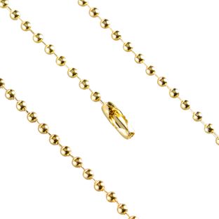 Catena a pallini con chiusura connettore 102 mm | 2.4 mm | oro  |  