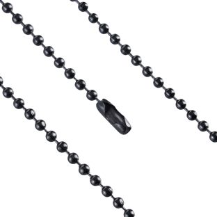 Catena a pallini con chiusura connettore 150 mm | 2.4 mm | nero  |  