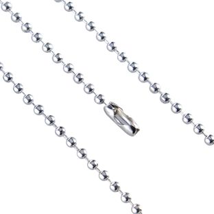 Catena a pallini con chiusura connettore 300 mm | 2.4 mm | argento  |  