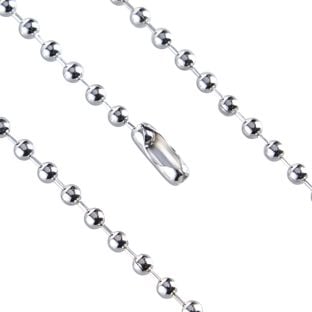 Catena a pallini con chiusura connettore 105 mm | 3.2 mm | argento  |  