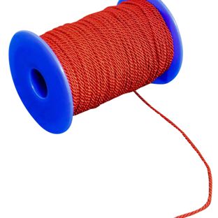 Cordoncino raso in bobina, 2 mm x 100 m, viscosa rosso 
