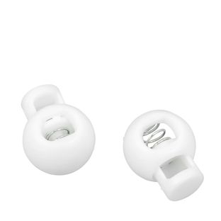 Blocca corda, fori di 8 mm, pallina, bianco 