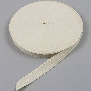 Nastro di twill, cotone 20 mm | bianco grezzo  | 50 m