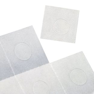 Punti colla di silicone su foglio condizionatamente rimovibile 