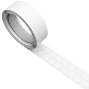 Bollini adesivi in tessuto, bianco 15 mm | 1.000 STK