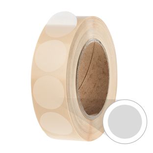 Bollini adesivi trasparenti in carta 34 mm | non perforato