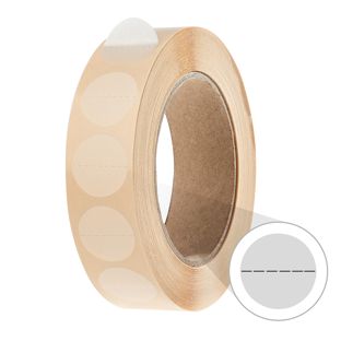 Bollini adesivi trasparenti in carta 25 mm | perforati 