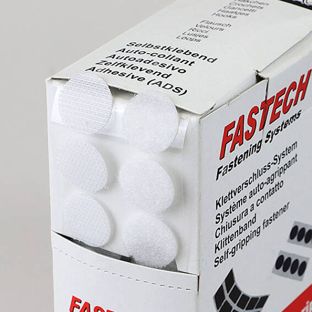 Bollini a strappo in scatola dispenser, 230 set, 20 mm, autoadesivi bianco  | Diametro: 20 mm 