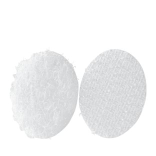 Bollini a strappo su foglio, set di asola e uncino 16 mm | bianco  | Set - nastro maschio + nastro femmina  | 96 paio