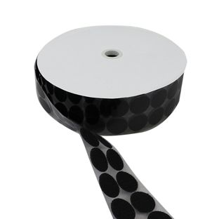Bollini a strappo in bobina, uncino (maschio)  | 33 mm | nero 