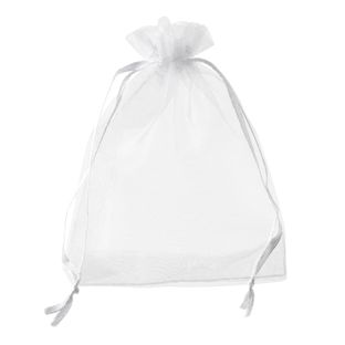 Sacchetti di organza con chiusura a nastro in raso null | 75 x 100 mm