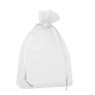 Sacchetti di organza con chiusura a nastro in raso null | 90 x 120 mm