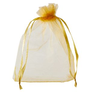 Sacchetti di organza con chiusura a nastro in raso null | 100 x 150 mm