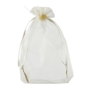 Sacchetti di organza con chiusura a nastro in raso null | 100 x 150 mm